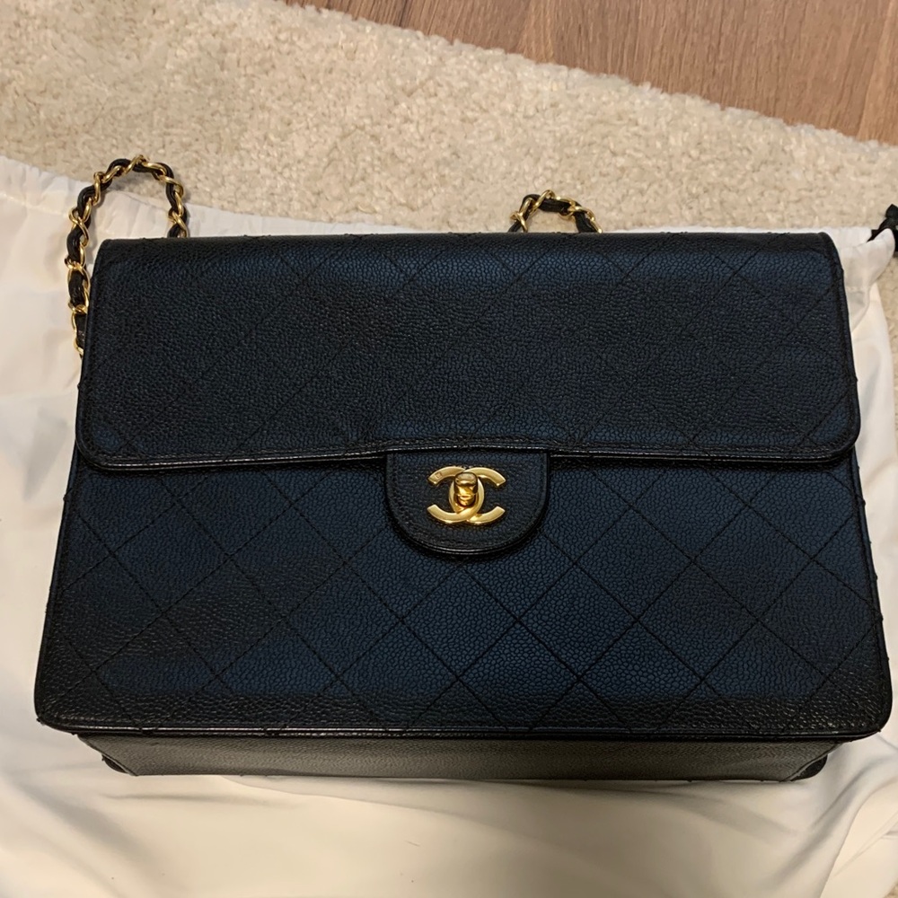 Ultra rare Chanel flap w gold plated hardware